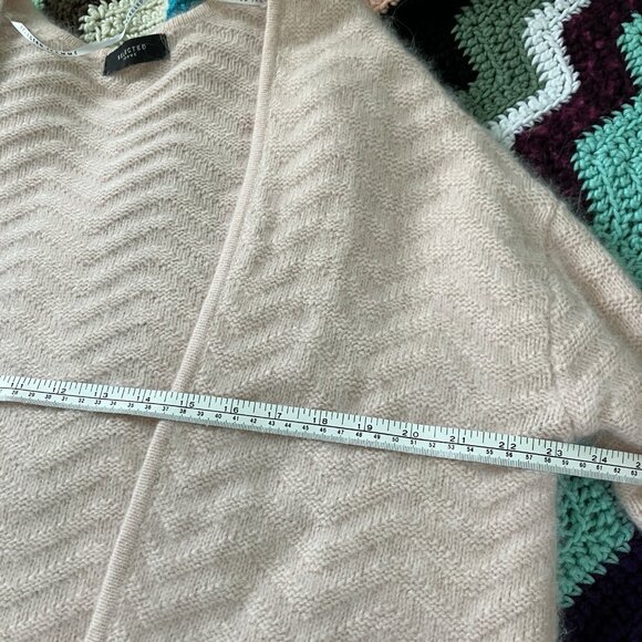 Selected Femme Angora Cardigan Womens M Pink Wavy Ribbed Knit Open Front - Picture 5 of 6